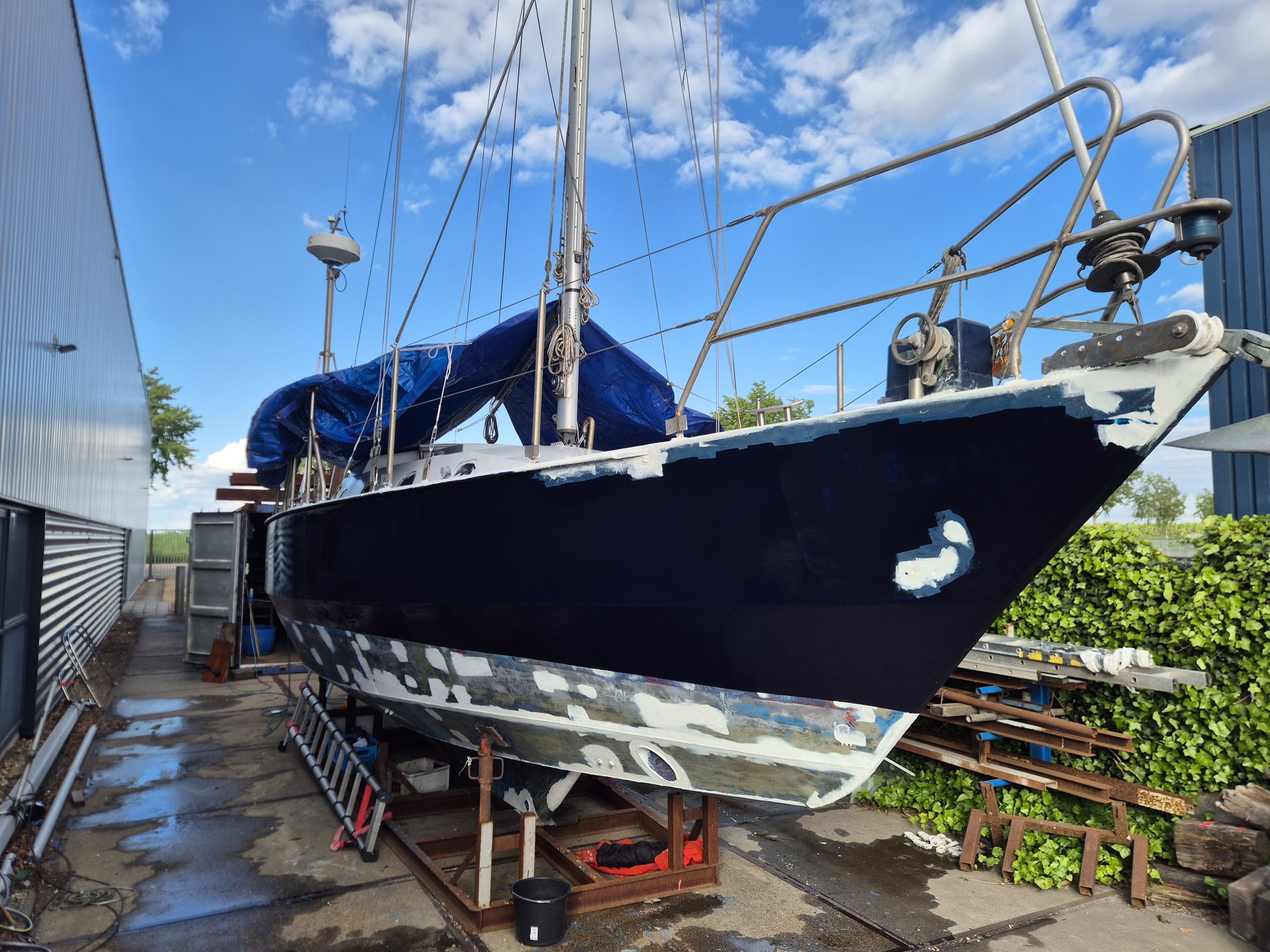 Boat hull after maintenance work