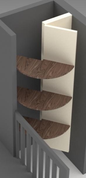 Render of the staircase cabinet