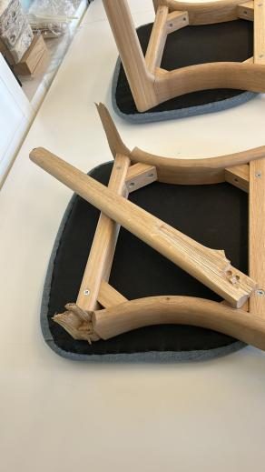 Chair frame repair detail